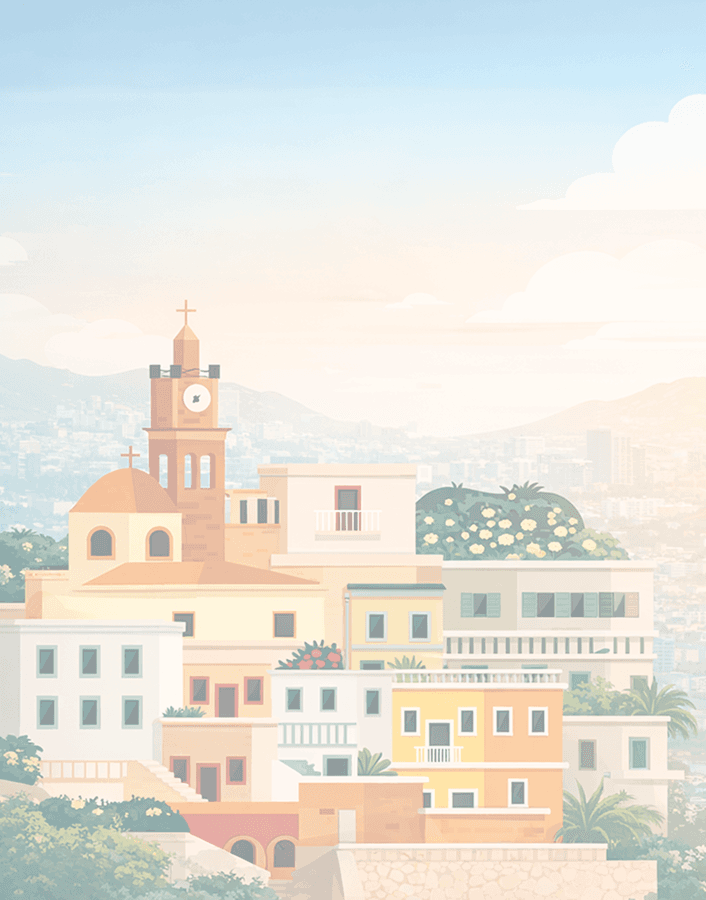 Ilustración de pueblo